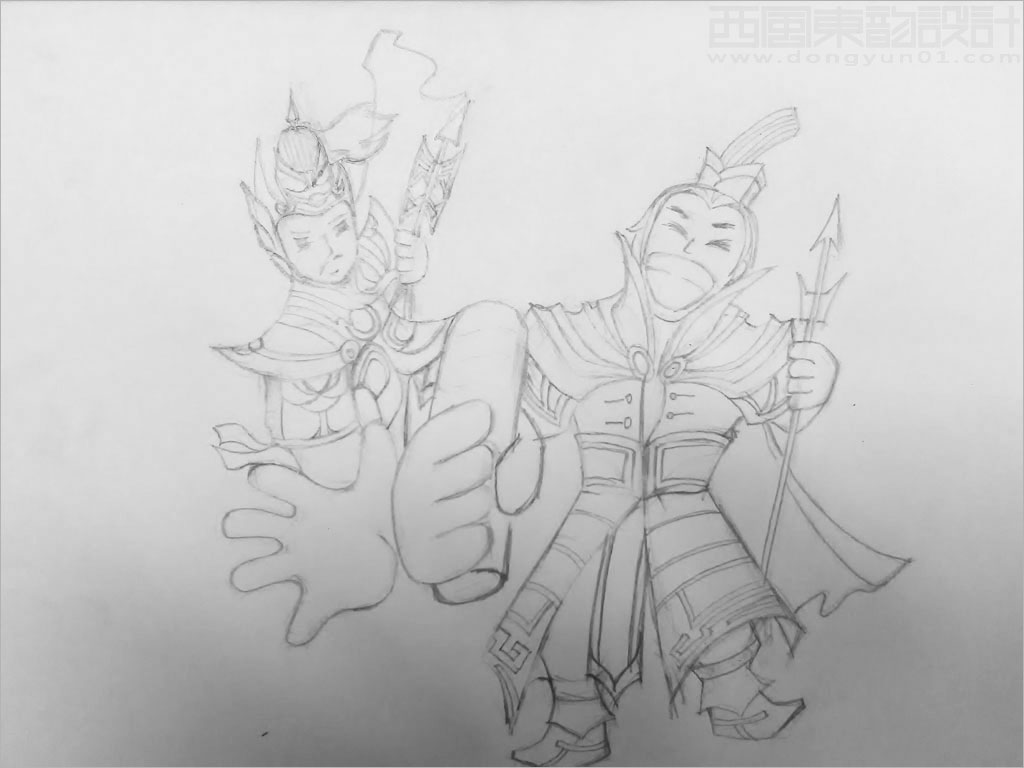 劉邦、項羽卡通人物形象設(shè)計草圖