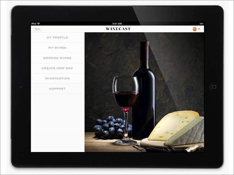 荷蘭在線品酒品牌Winecast ipad端網(wǎng)站首頁設(shè)計(jì)