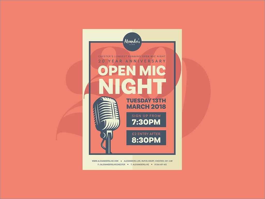 打開“麥克風(fēng)之夜”宣傳彩頁(yè)傳單設(shè)計(jì)