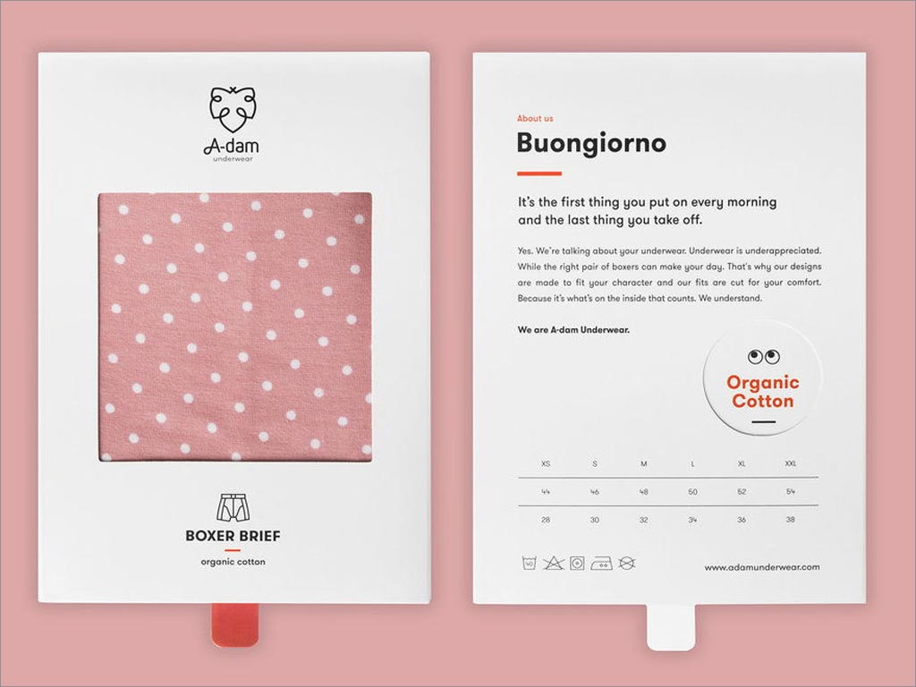 荷蘭A-dam內(nèi)衣包裝盒設計之正面和背面照片