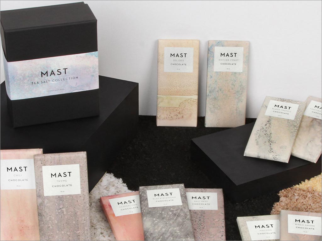 Calico壁紙的Mast Brothers巧克力棒包裝設(shè)計(jì)