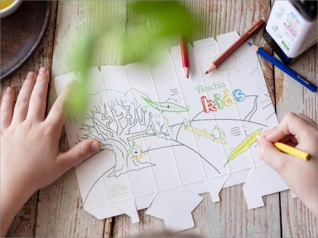 克羅地亞Brachia KIDS兒童橄欖油包裝設(shè)計(jì)之插畫繪制照片