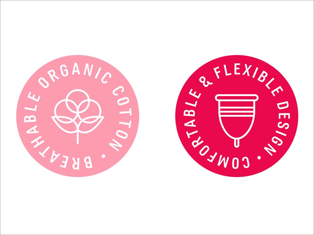 英國樂購旗下TOTM女性有機衛(wèi)生產(chǎn)品包裝圖標設計