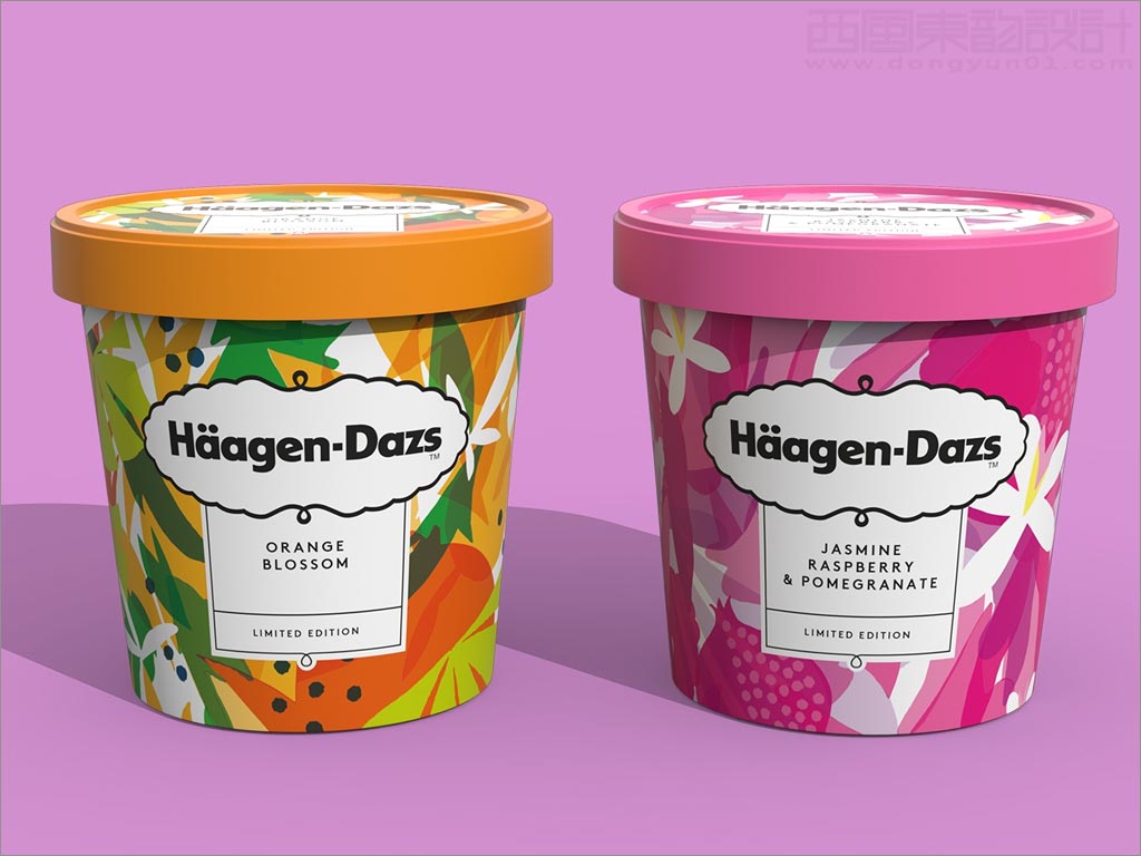 采用獨(dú)特插畫的美國哈根達(dá)斯冰淇淋包裝設(shè)計(jì)