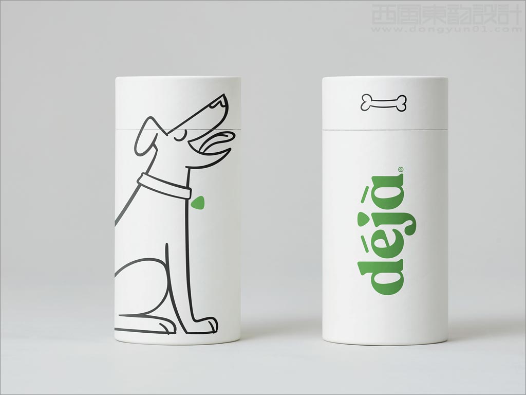 新西蘭déjà狗糧包裝桶設(shè)計之正面與背面展示