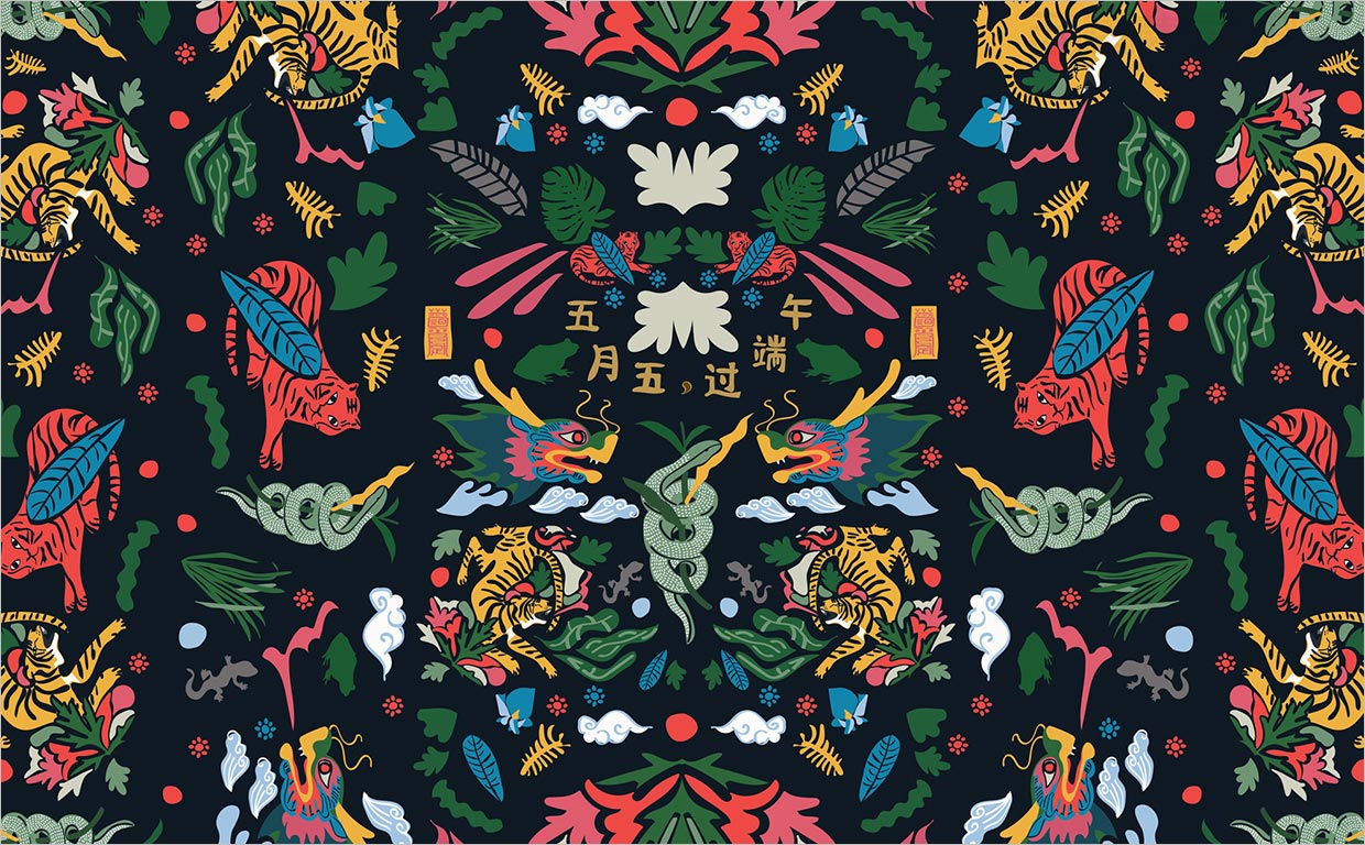 中國香格里拉酒店粽子禮盒包裝設(shè)計(jì)之民俗插圖設(shè)計(jì)