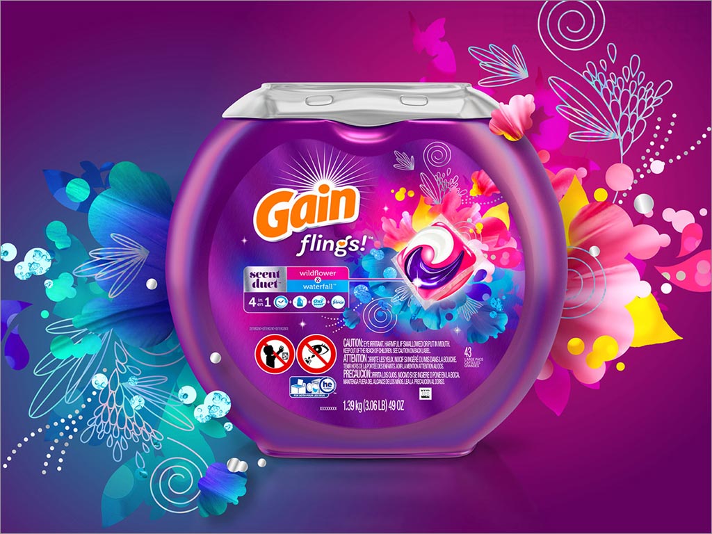 美國Gain洗衣凝珠日化用品包裝設(shè)計