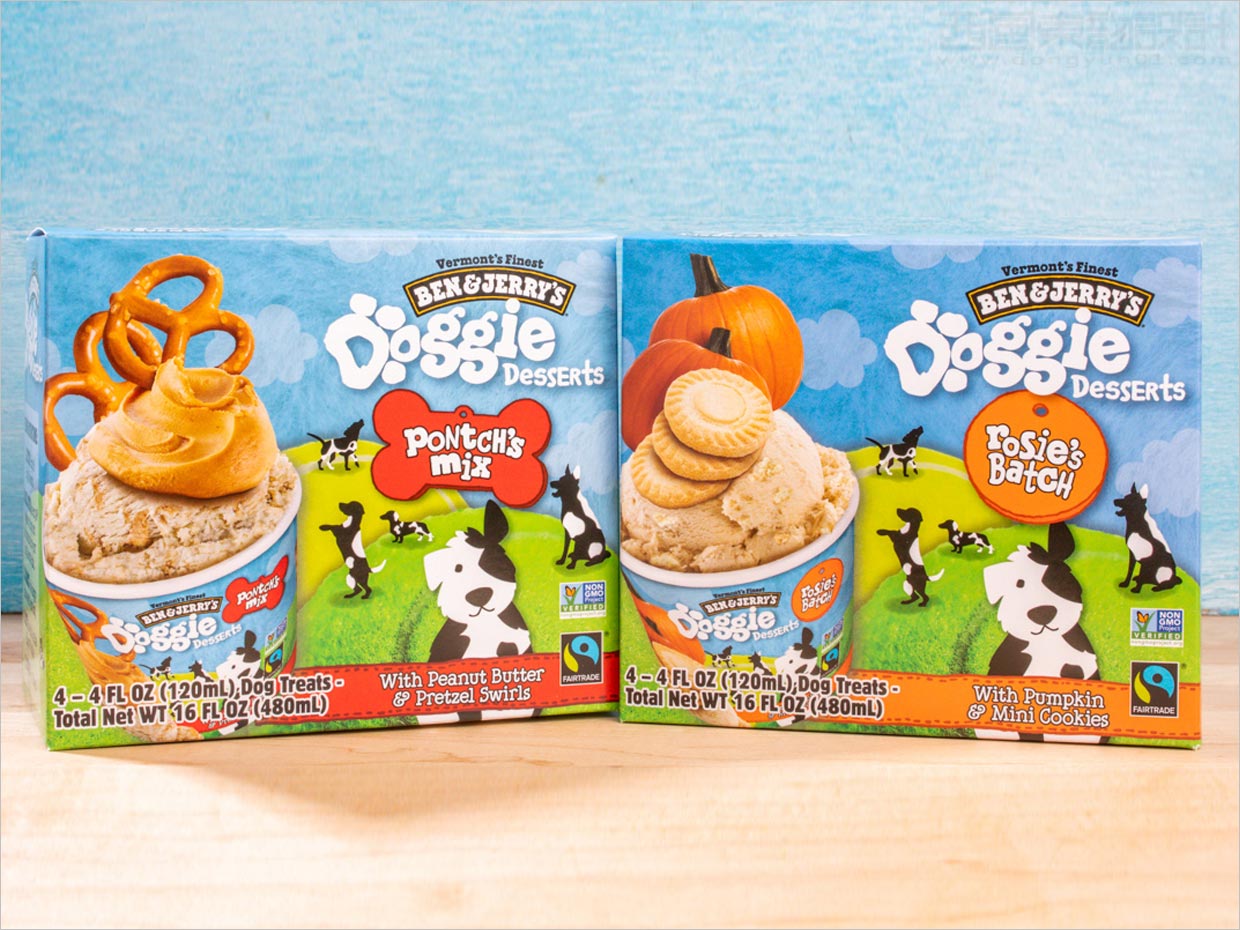 美國(guó)Doggie Desserts寵物狗冰淇淋食品包裝盒設(shè)計(jì)