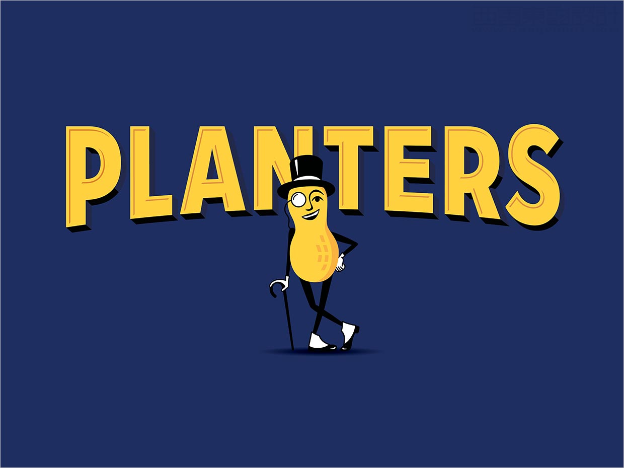 美國Planters堅果品牌logo與吉祥物設(shè)計