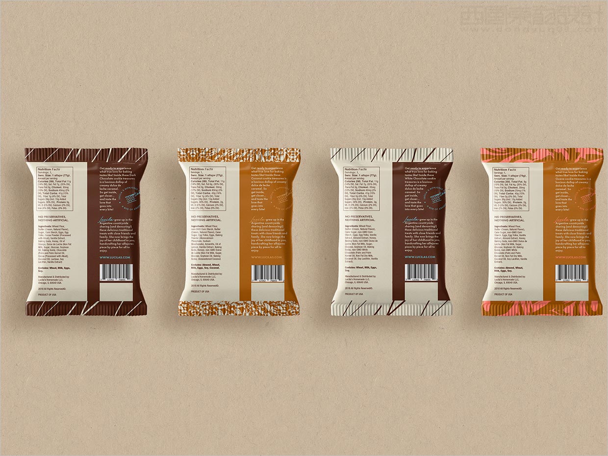 阿根廷Lucila甜點(diǎn)餅干食品包裝袋背面設(shè)計(jì)