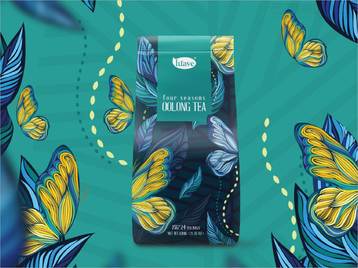 采用鮮活插圖的越南Luave Tea茶包裝設(shè)計