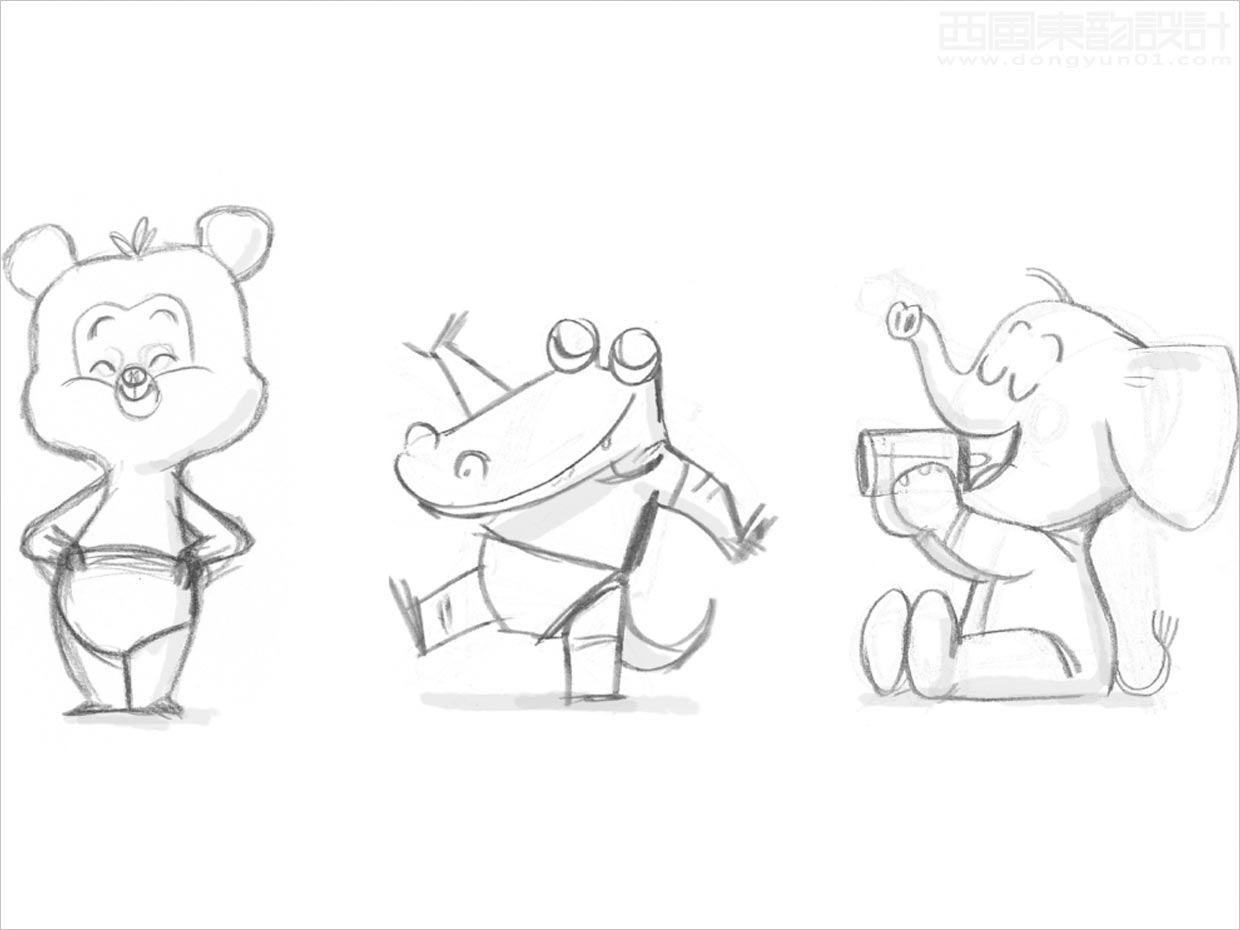 繪本風格插圖的英國coop嬰兒紙尿褲包裝設(shè)計之手繪插圖草圖