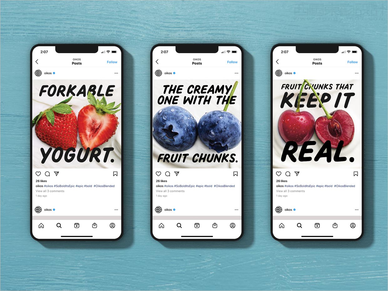 希臘Oikos水果酸奶移動(dòng)端網(wǎng)站頁(yè)面設(shè)計(jì)