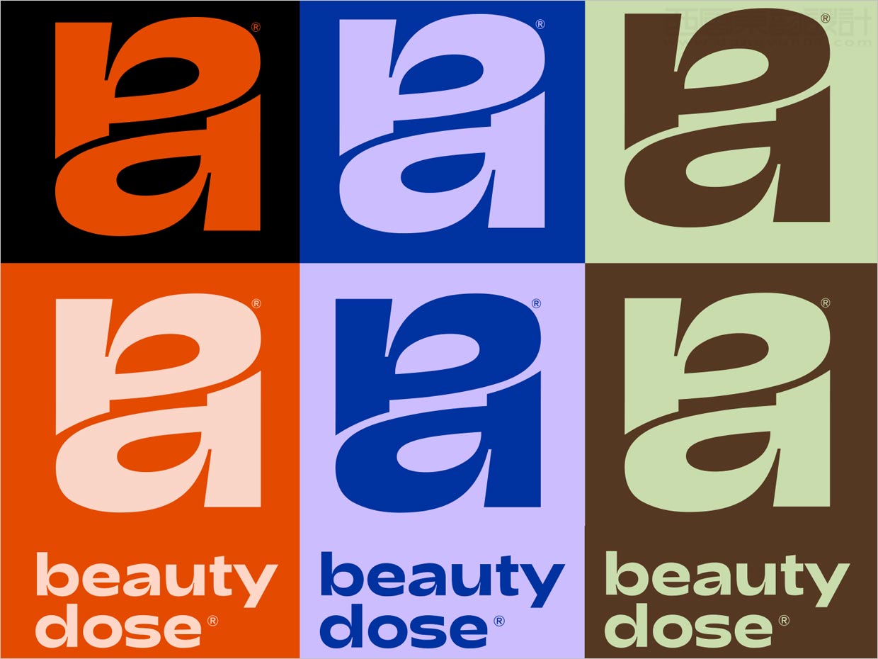 美國Beauty Dose營養(yǎng)補充劑保健品logo設(shè)計之不同背景色展示