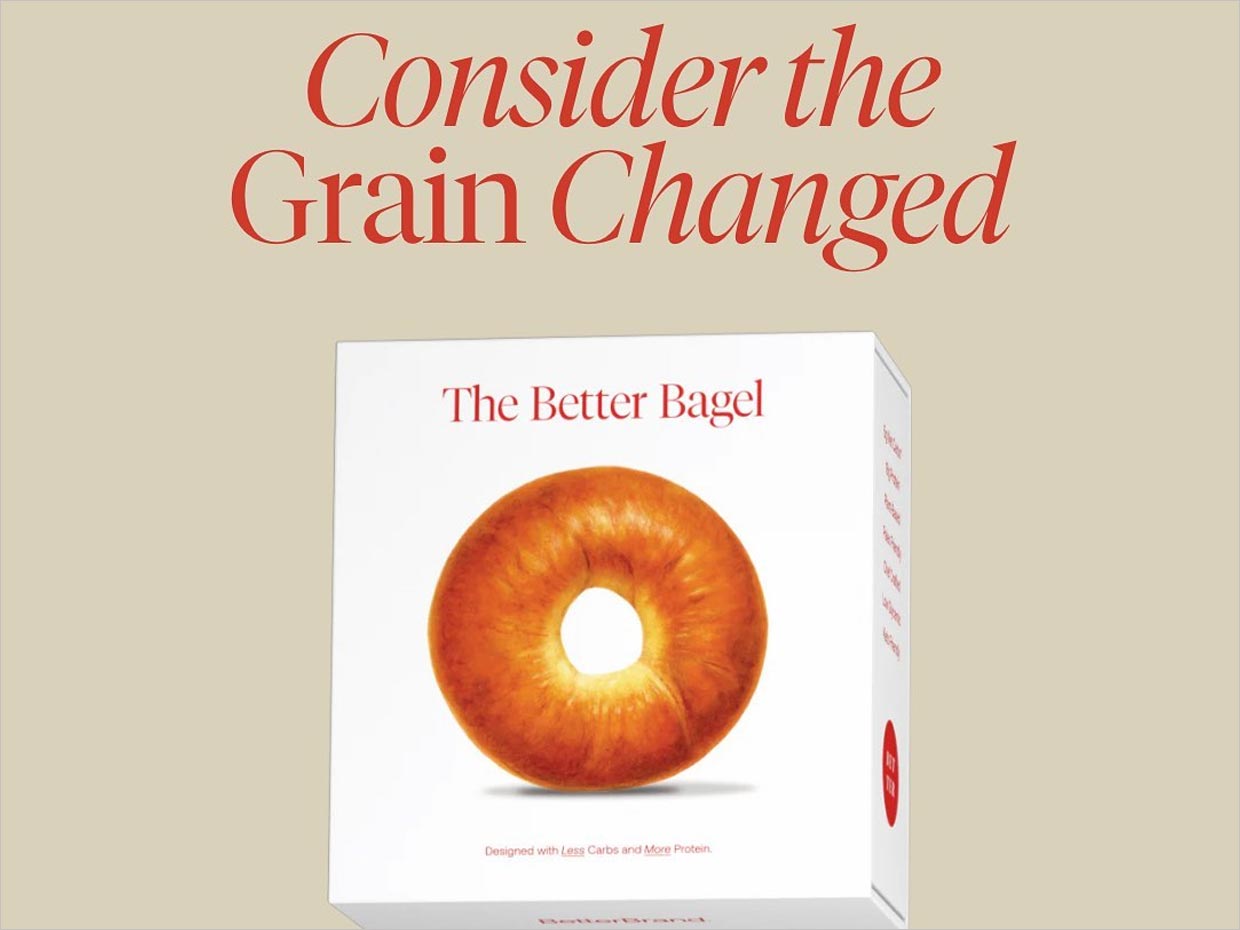 極簡風格的Better Bagel面包食品包裝設計