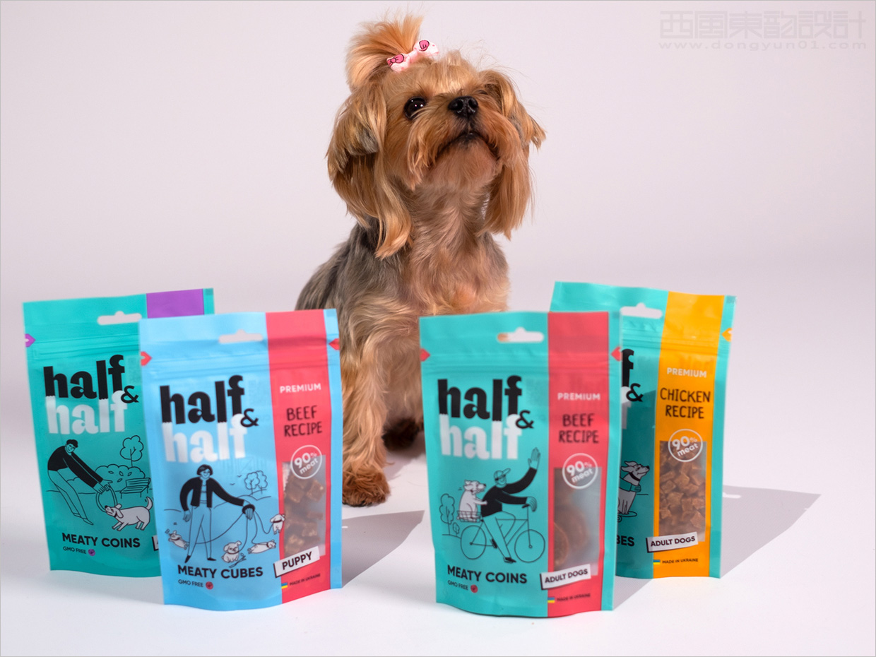 烏克蘭Half & Half寵物食品包裝袋設(shè)計之實(shí)物照片