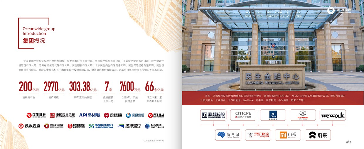 中國泛海控股集團(tuán)35周年畫冊設(shè)計之集團(tuán)概況頁面設(shè)計