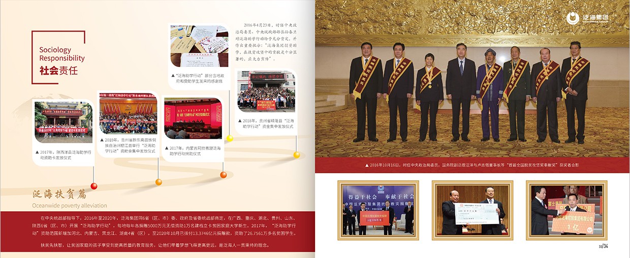 中國泛?？毓杉瘓F(tuán)35周年畫冊設(shè)計之社會責(zé)任頁面設(shè)計