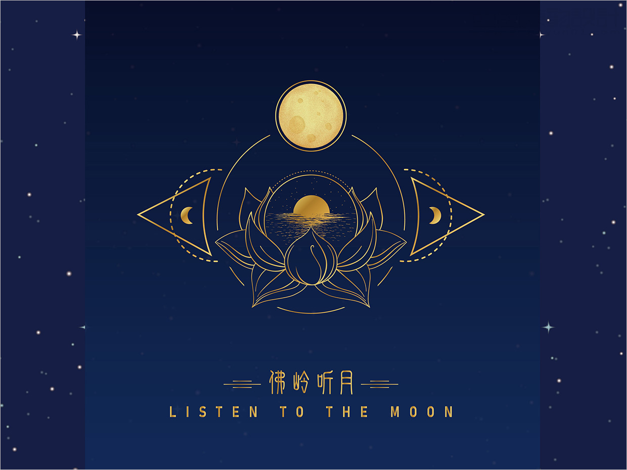 佛嶺聽月月餅禮盒包裝設計