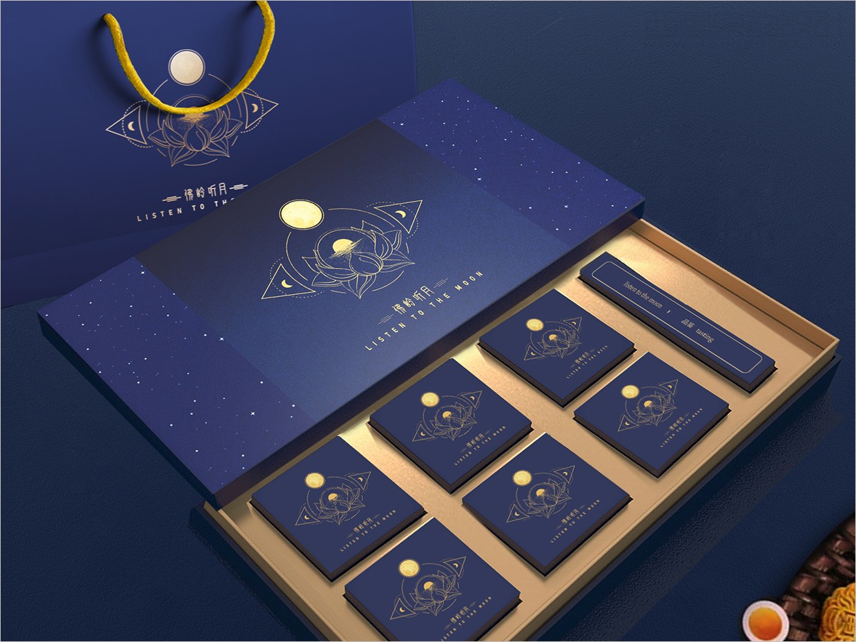 佛嶺聽月月餅禮盒包裝設計