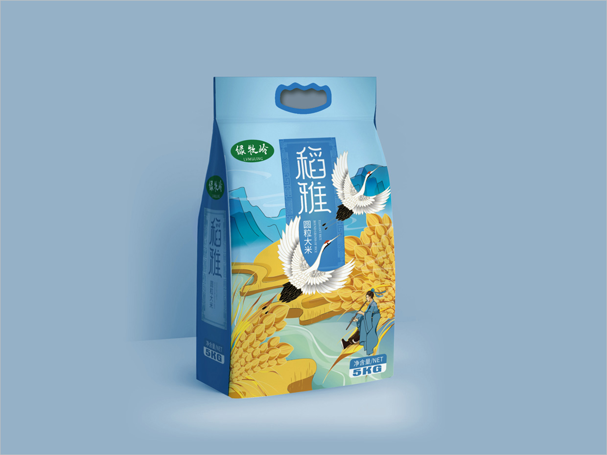 綠牧嶺大米農(nóng)產(chǎn)品包裝設計之稻雅