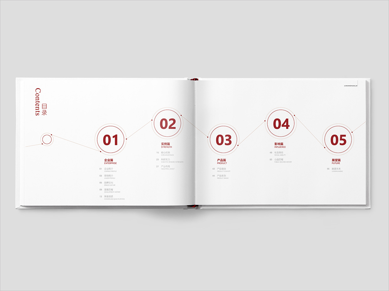 理想華萊科技集團(tuán)公司畫冊設(shè)計(jì)之目錄頁設(shè)計(jì)